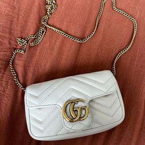 Gucci super mini marmont white
